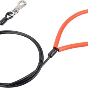chew proof dog lead, dog lead chain, bite resistant, chain lead for large and small dogs training (1.5 m, a) red