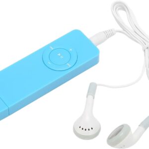 mp3 player, mini mp3 music player portable hifi sound digital music player built in 180mah battery, supports up to 64gb (blue)