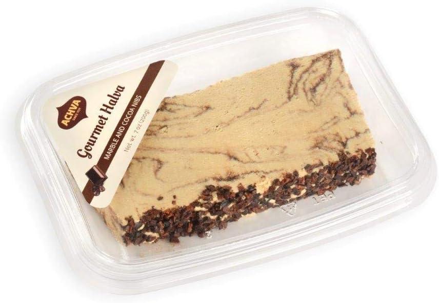 achva dried marble and cocoa nibs halva, 200 g achva dried marble and cocoa nibs halva, 200 g