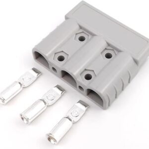 anderson style 3 pin 3 pole battery connector, 50 amp 6awg quick connect/disconnect for dc dc chargers, solar panels, trailers, 4wd, caravans (1 pcs)