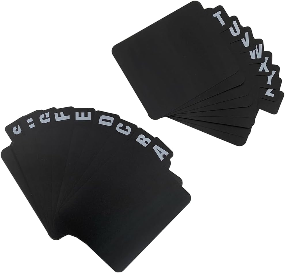 qoowfeanig 26 pcs a z vinyl record dividers with alphabet tabs – side printed file organizer for records, albums & cd storage – durable dvd style alphabetical organizer qoowfeanig 26 pcs a z vinyl record dividers with alphabet tabs – side printed file organizer for records, albums & cd storage – durable dvd style alphabetical organizer