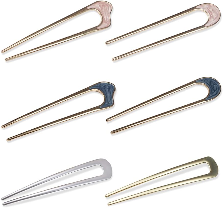 6 pieces metal u shaped hairpins, french hair pin, hair chignon pins, metal hair pin fork sticks, stick fork sticks french hair 6 pieces metal u shaped hairpins, french hair pin, hair chignon pins, metal hair pin fork sticks, stick fork sticks french hair