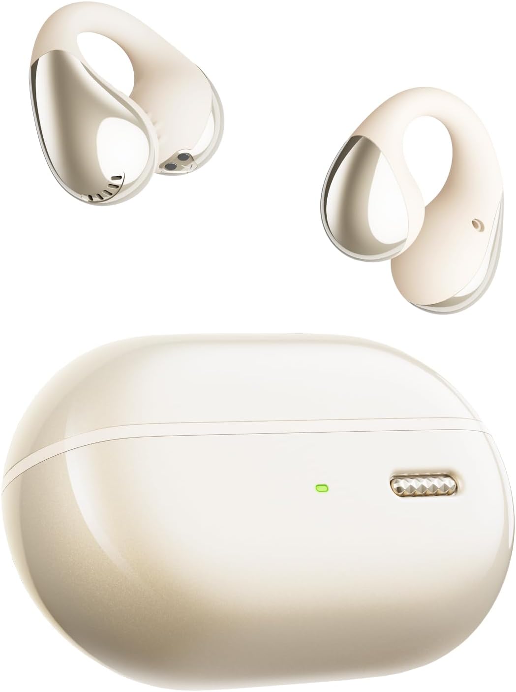 soundpeats pearlclip pro ear clip earbuds, open ear wireless earphones bluetooth 5.4 with mic, ipx5 waterproof, clip on headphones 24 hours playtime, app control for running/cycling/fitness (beige) soundpeats pearlclip pro ear clip earbuds, open ear wireless earphones bluetooth 5.4 with mic, ipx5 waterproof, clip on headphones 24 hours playtime, app control for running/cycling/fitness (beige)