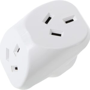 sas electrical 240v 10a 2400w triangular double adaptor, white
