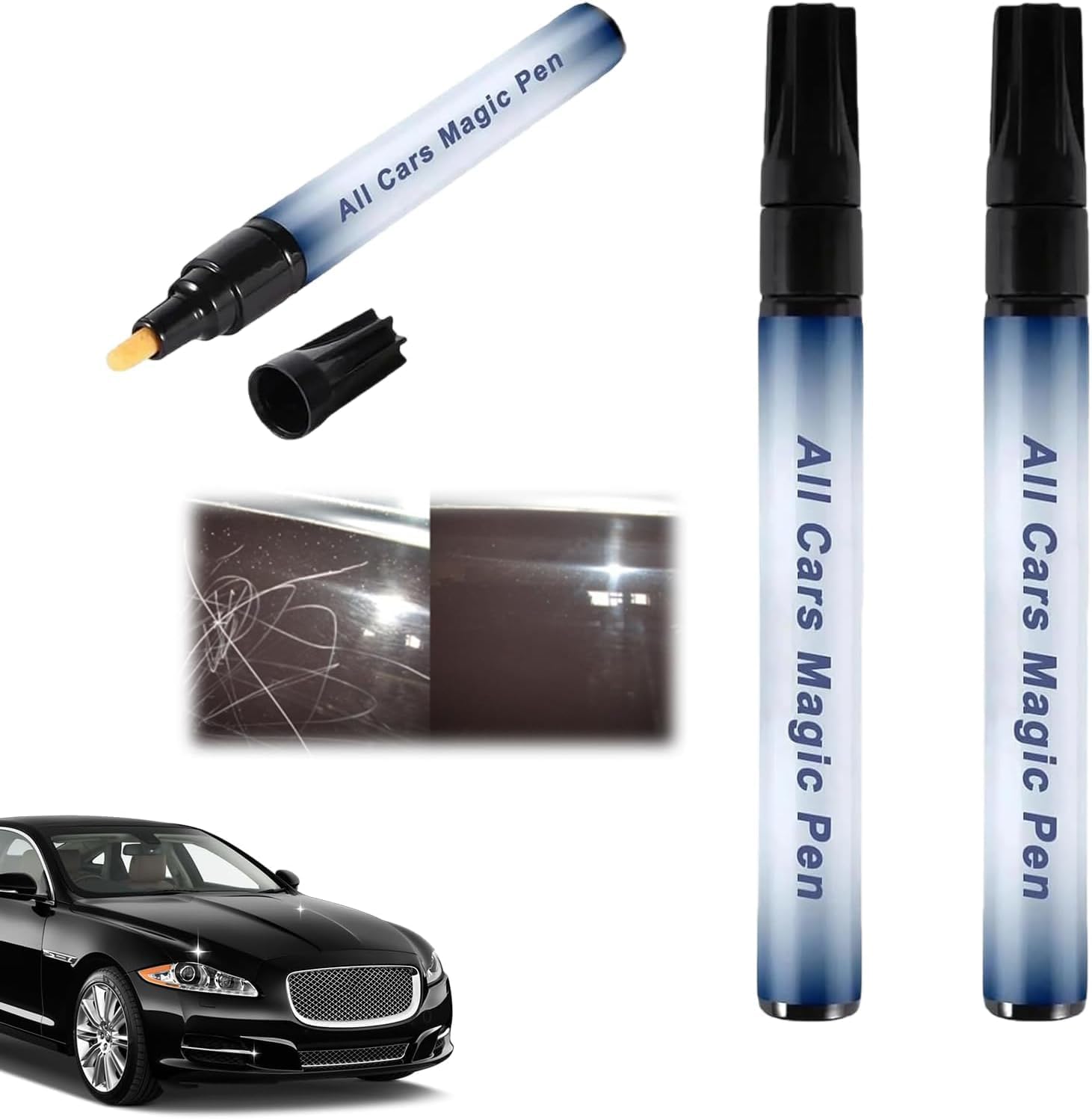 2pcs all car magic pen for car scratches, scratch repair pen, quick fix for scratches and paint damage, fits all automotive colors 2pcs all car magic pen for car scratches, scratch repair pen, quick fix for scratches and paint damage, fits all automotive colors
