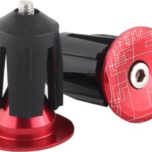 2pcs aluminum alloy bike handlebar end plugs with expanding locking design for road bikes – durable, high abrasion resistant bar caps for enhanced cycling comfort (red)