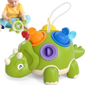 lehoo castle baby toys for 1 year old, montessori toys for toddlers, baby sensory toys for toddler, dinosaur sensory toys early educational travel toys for boys girls(green)