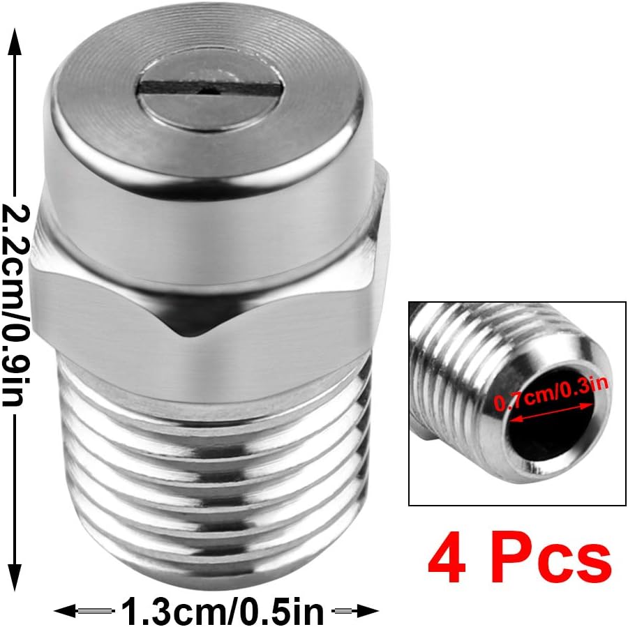 hysagtek 4 pcs pressure washer surface cleaner nozzle thread type spray nozzle to water broom and undercarriage cleaner,40 degree 2.5 orifice spray tip hysagtek 4 pcs pressure washer surface cleaner nozzle thread type spray nozzle to water broom and undercarriage cleaner,40 degree 2.5 orifice spray tip