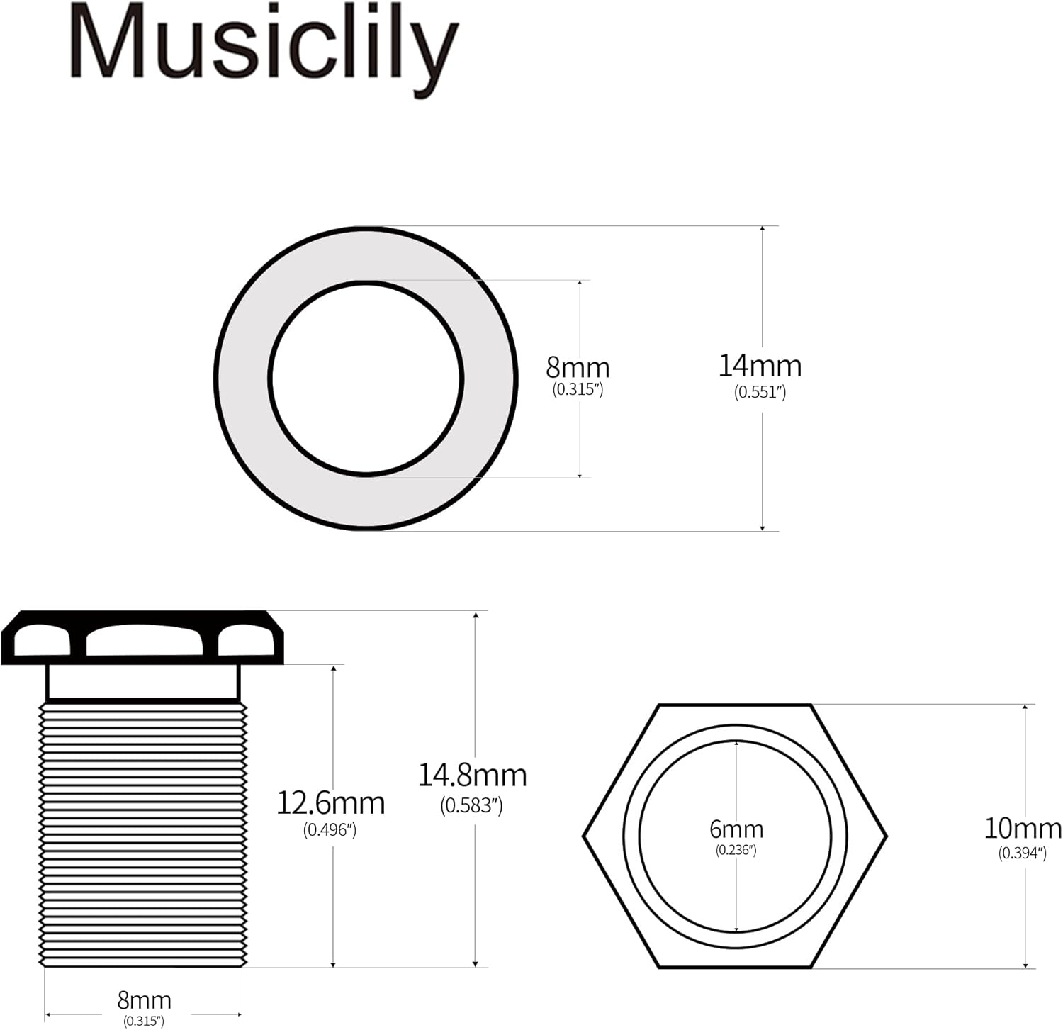 musiclily pro 10mm guitar tuner bushings and 14mm washers for modern electric guitar sealed tuning pegs machine heads, chrome (set of 6) musiclily pro 10mm guitar tuner bushings and 14mm washers for modern electric guitar sealed tuning pegs machine heads, chrome (set of 6)