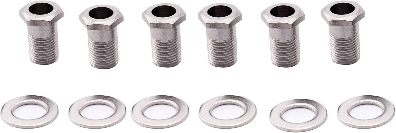 musiclily pro 10mm guitar tuner bushings and 14mm washers for modern electric guitar sealed tuning pegs machine heads, chrome (set of 6) musiclily pro 10mm guitar tuner bushings and 14mm washers for modern electric guitar sealed tuning pegs machine heads, chrome (set of 6)
