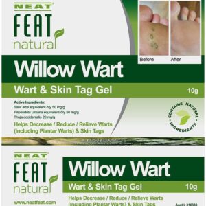 neat feat natural willow wart, wart & skin tag gel, 10 grams, white (pack of 1)