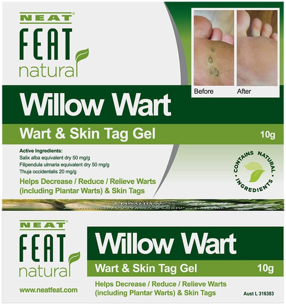 neat feat natural willow wart, wart & skin tag gel, 10 grams, white (pack of 1) neat feat natural willow wart, wart & skin tag gel, 10 grams, white (pack of 1)