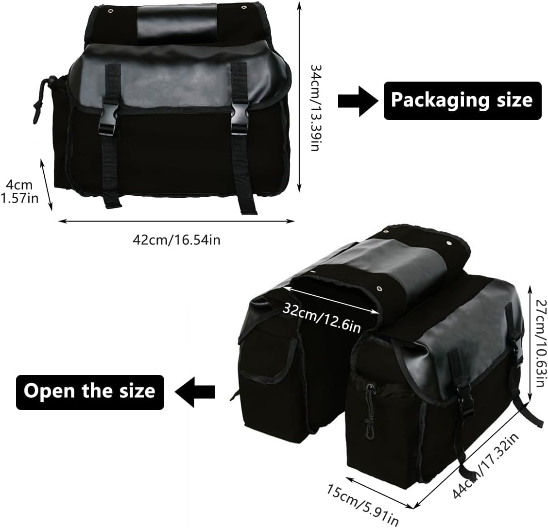 aimall upgraded bicycle rear rack bag – 12oz canvas waterproof motorcycle tail seat saddle bag with buckle closure, drawstring & air vent, 17.32x10.63x5.91in aimall upgraded bicycle rear rack bag – 12oz canvas waterproof motorcycle tail seat saddle bag with buckle closure, drawstring & air vent, 17.32x10.63x5.91in