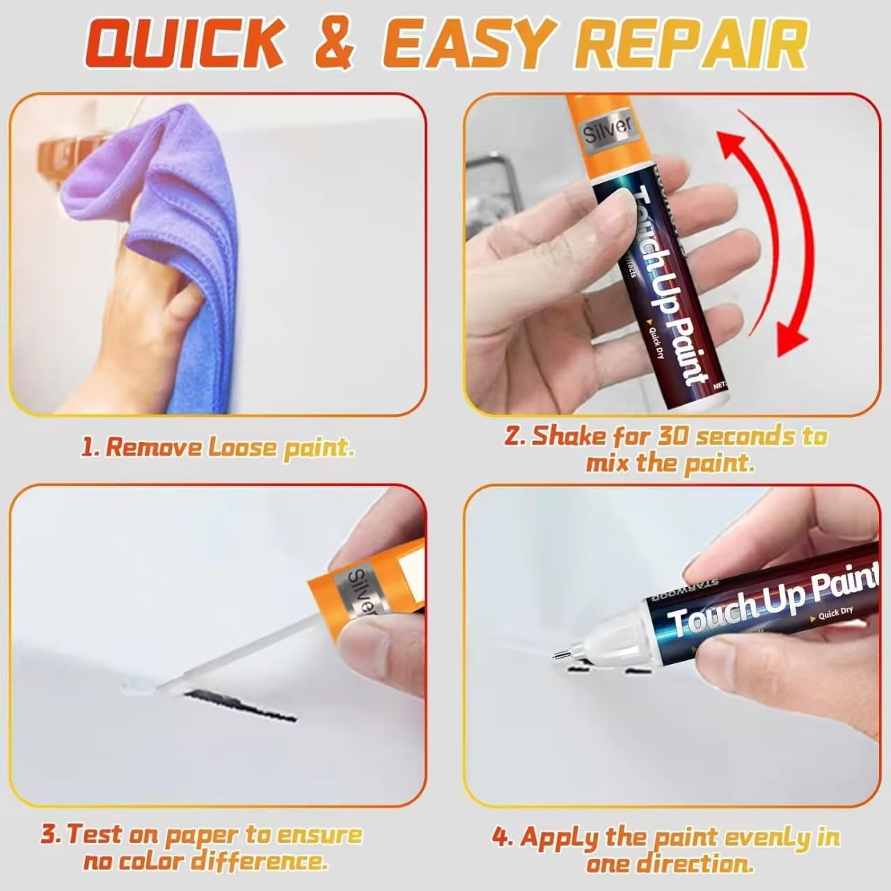 str silver rim touch up paint, wheel repair paint quick and easy, for cars wheel, car repair, universal color for rims str silver rim touch up paint, wheel repair paint quick and easy, for cars wheel, car repair, universal color for rims