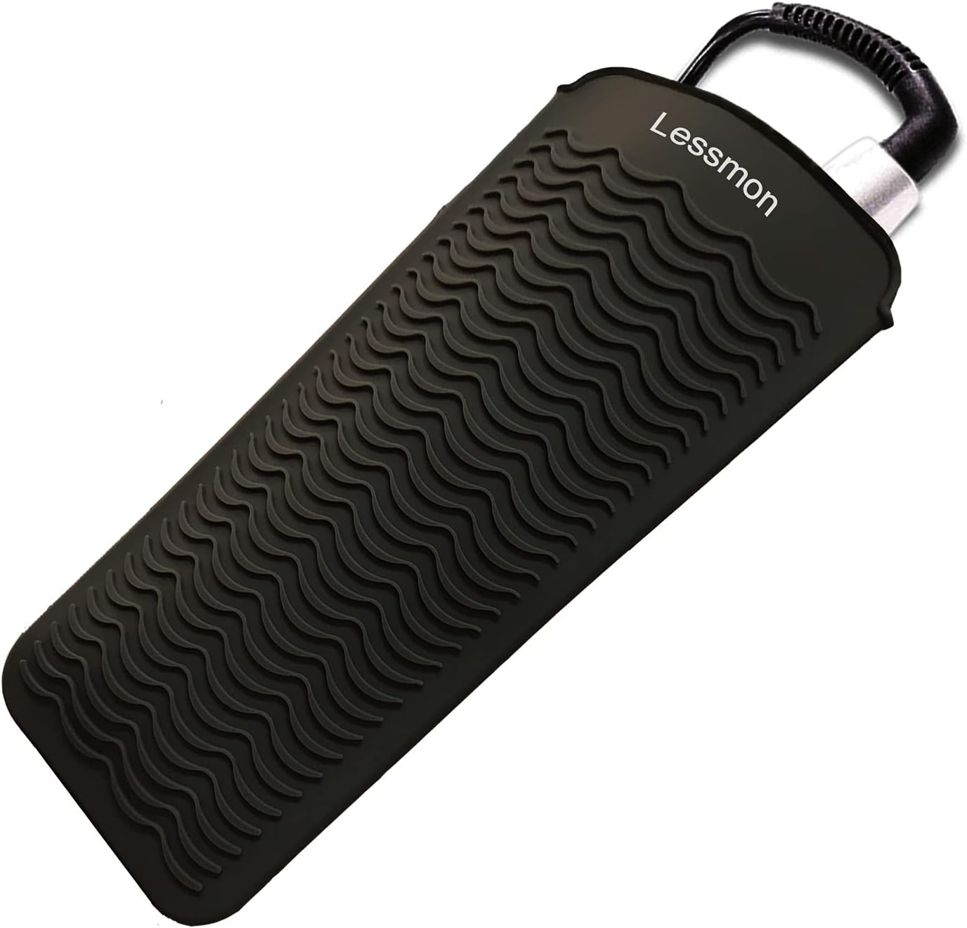 heat resistant silicone mat pouch, lessmon hair styling tools for curling irons, hair straightener, flat irons, length 28.5cm & width 14cm, black heat resistant silicone mat pouch, lessmon hair styling tools for curling irons, hair straightener, flat irons, length 28.5cm & width 14cm, black