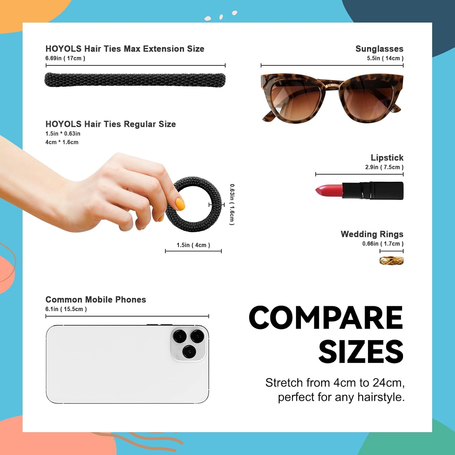 hoyols black seamless hair ties for thick hair, no damage ponytail holders elastics scrunchies for women girls (black) hoyols black seamless hair ties for thick hair, no damage ponytail holders elastics scrunchies for women girls (black)