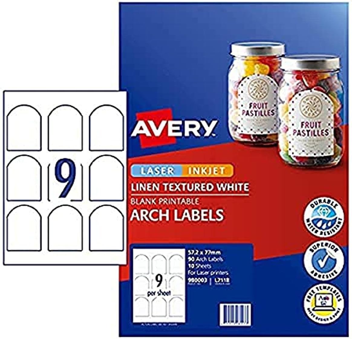 avery australia linen arched labels printable product stickers self adhesive sheets for laser & inkjet printers 57.2 x 77 mm 10 x a4 sheets 980003/ l7118 avery australia linen arched labels printable product stickers self adhesive sheets for laser & inkjet printers 57.2 x 77 mm 10 x a4 sheets 980003/ l7118