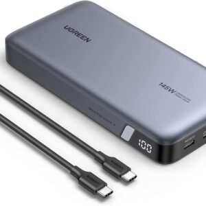 ugreen 145w power bank 25000mah 3 port portable charger 140w output pd 3.1 nexode laptop powerbank battery pack digital display for macbook pro, iphone 17 pro max/16, s25 ultra(45w), pixel 10, dell hp
