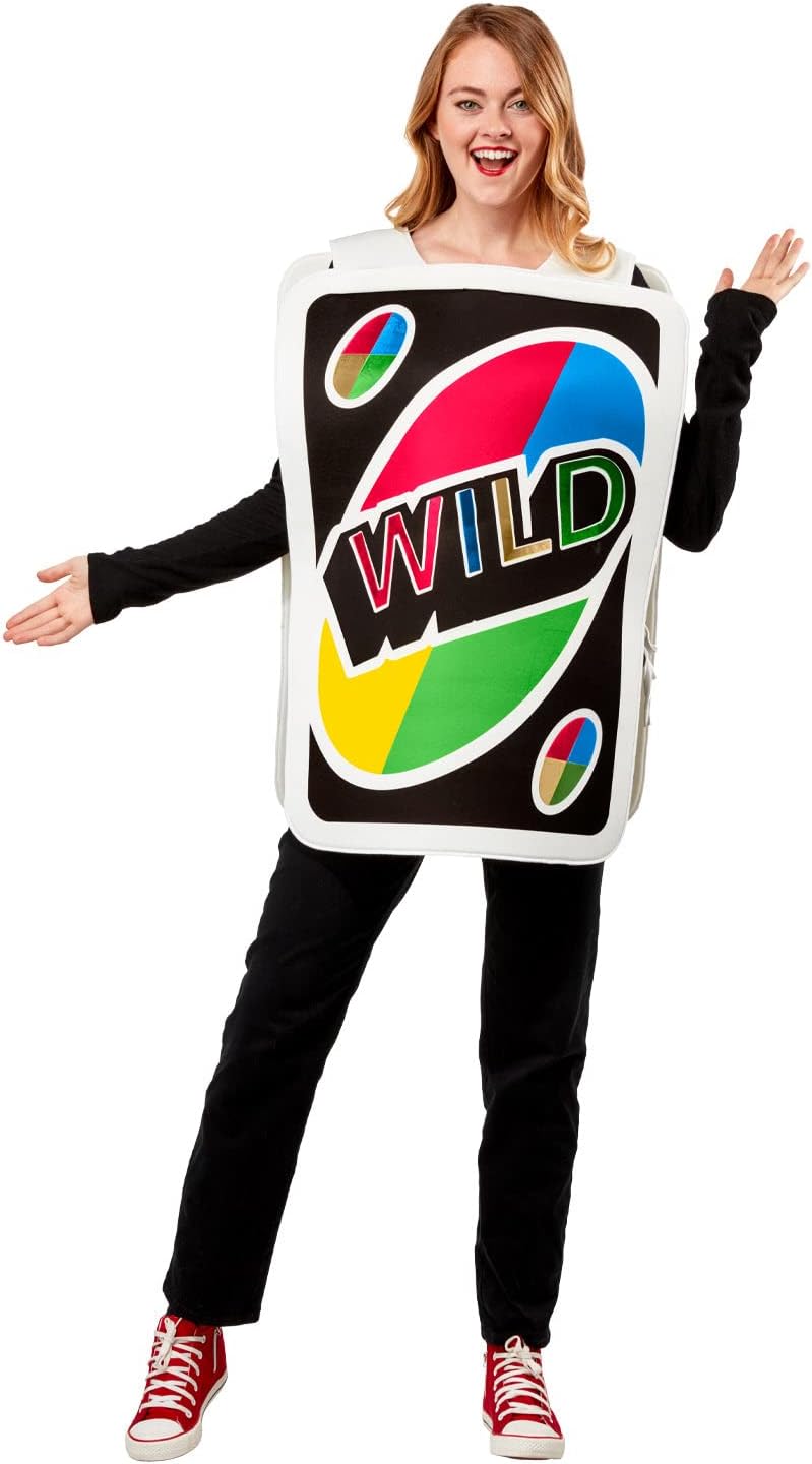 rubie's adult mattel games uno wild card costume, as shown, one size rubie's adult mattel games uno wild card costume, as shown, one size