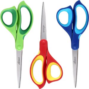 livingo left handed scissors all purpose 3 pack 8.5 inches stainless steel sharp adult scissors for school office home crafting sewing cutting fabric paper