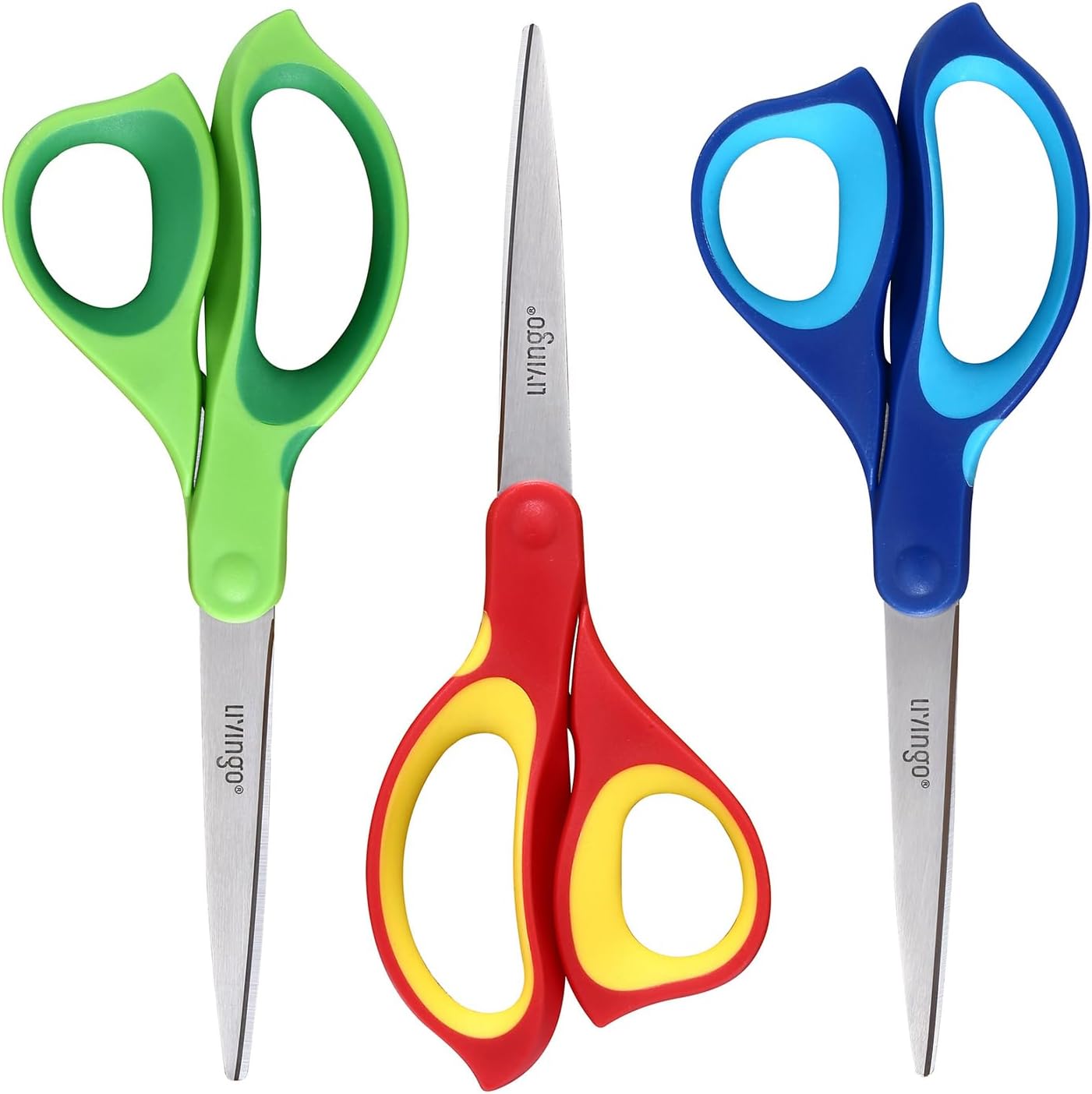 livingo left handed scissors all purpose 3 pack 8.5 inches stainless steel sharp adult scissors for school office home crafting sewing cutting fabric paper livingo left handed scissors all purpose 3 pack 8.5 inches stainless steel sharp adult scissors for school office home crafting sewing cutting fabric paper