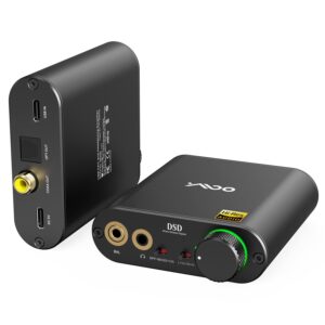 ymoo headphone amplifier dac, mini headphone amp hifi stereo, compatible with usb/aux 3.5mm /4.4mm /optical/coaxial rca jack for desktop, pc, windows, android, ios, ps5, 768k/32bit dsd512 audio
