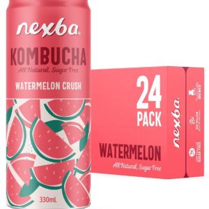 nexba kombucha – watermelon crush – all natural sugar free – 24 x 330ml cans