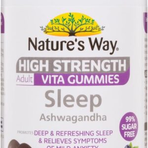 nature's way high strength adult sleep ashwagandha sugar free vita gummies 40 pastilles