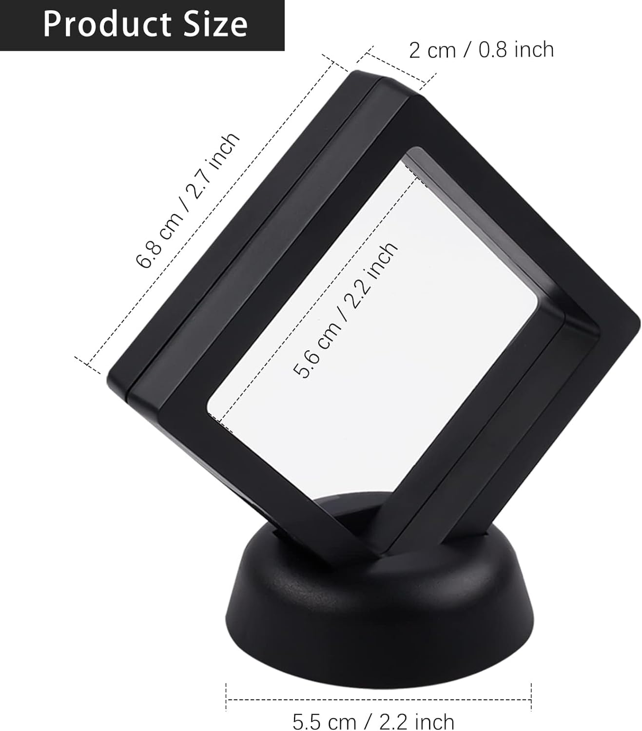4pcs 3d floating frame with stand, challenge coin display holder, small shadow box for earrings, rings, brooch, military medal, black, 2.75x2.75 inches 4pcs 3d floating frame with stand, challenge coin display holder, small shadow box for earrings, rings, brooch, military medal, black, 2.75x2.75 inches