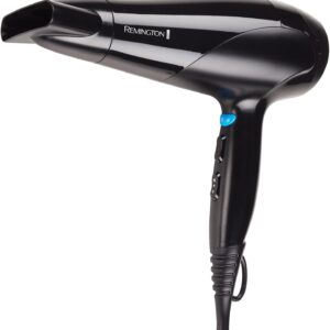 remington aero 2000 hair dryer d3190au, personalises heat to your hair, 2000w, fast drying and styling, black