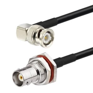eightwood bnc bulkhead female to bnc male right angle adapter rg58 cable 50cm