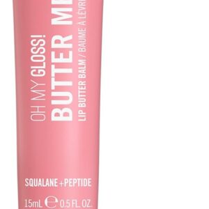 rimmel london oh my gloss butter me up lip butter balm 003 bubble gum, hydrating lip balm, tinted lip balm, lip care, hydration, nourishing, squalene, 15ml (0.53oz)