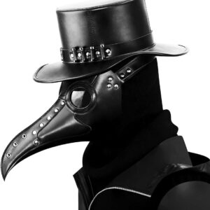black leather plague doctor mask long nose bird beak plague mask steampunk halloween costumes props mask for adult