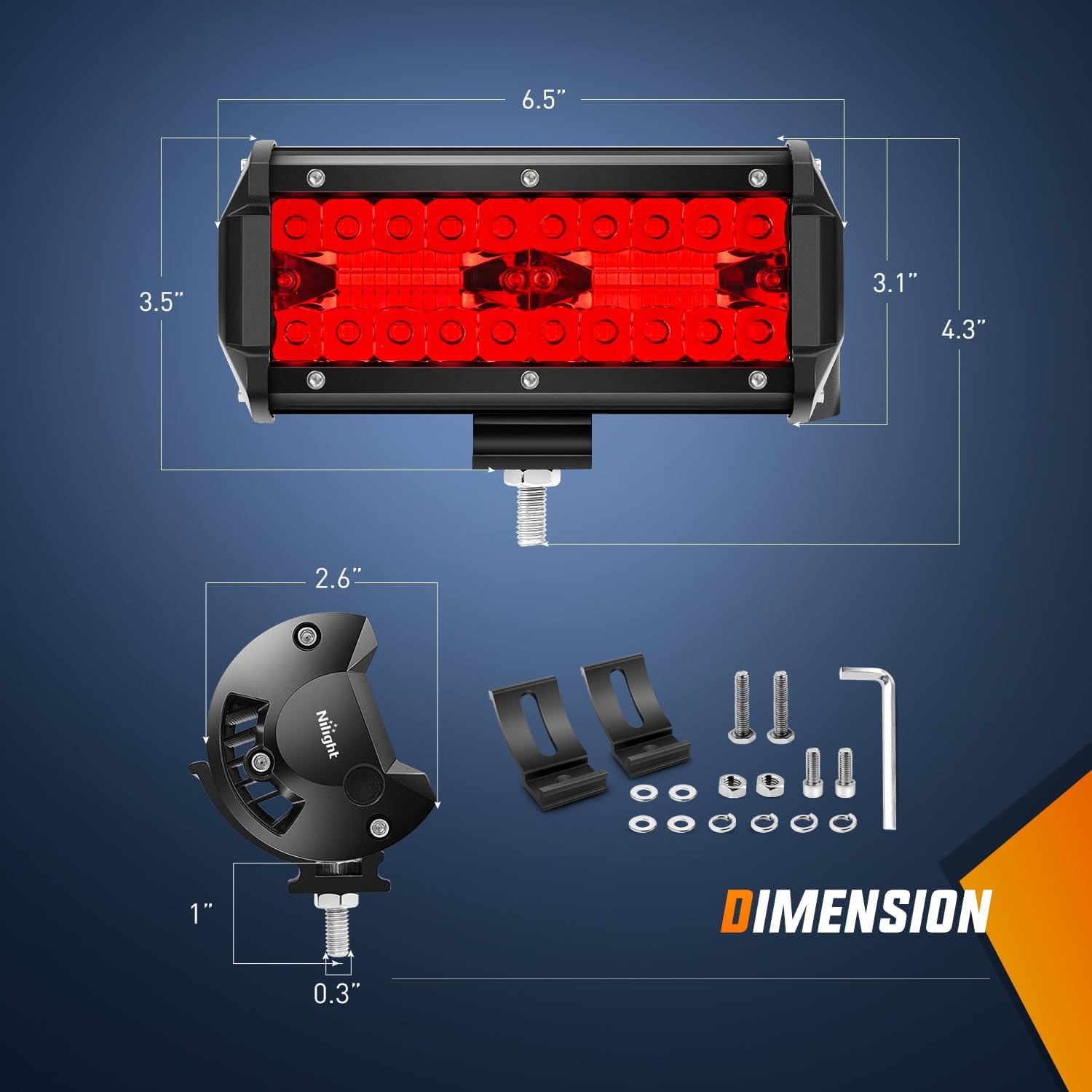 nilight 6.5 inch led light pod red triple row 2pcs 120w flood spot combo driving fog lights fishing hunting emergency safety signal deck trailer lights for utv pick up van boat tractor nilight 6.5 inch led light pod red triple row 2pcs 120w flood spot combo driving fog lights fishing hunting emergency safety signal deck trailer lights for utv pick up van boat tractor
