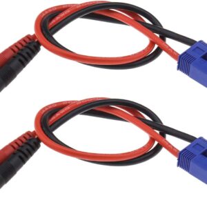 vgol 2pcs ec5 plug to 4mm banana charger cable, fit for rc lipo battery charging 12inch(14awg)