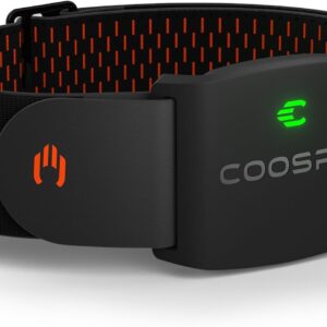 coospo heart rate monitor armband hw807, bluetooth 5.0 ant+ hrm with hr zone led indicator, tracking heartbeat hrv for fitness training, work with peloton/polar/wahoo/strava/zwift/ddp yoga
