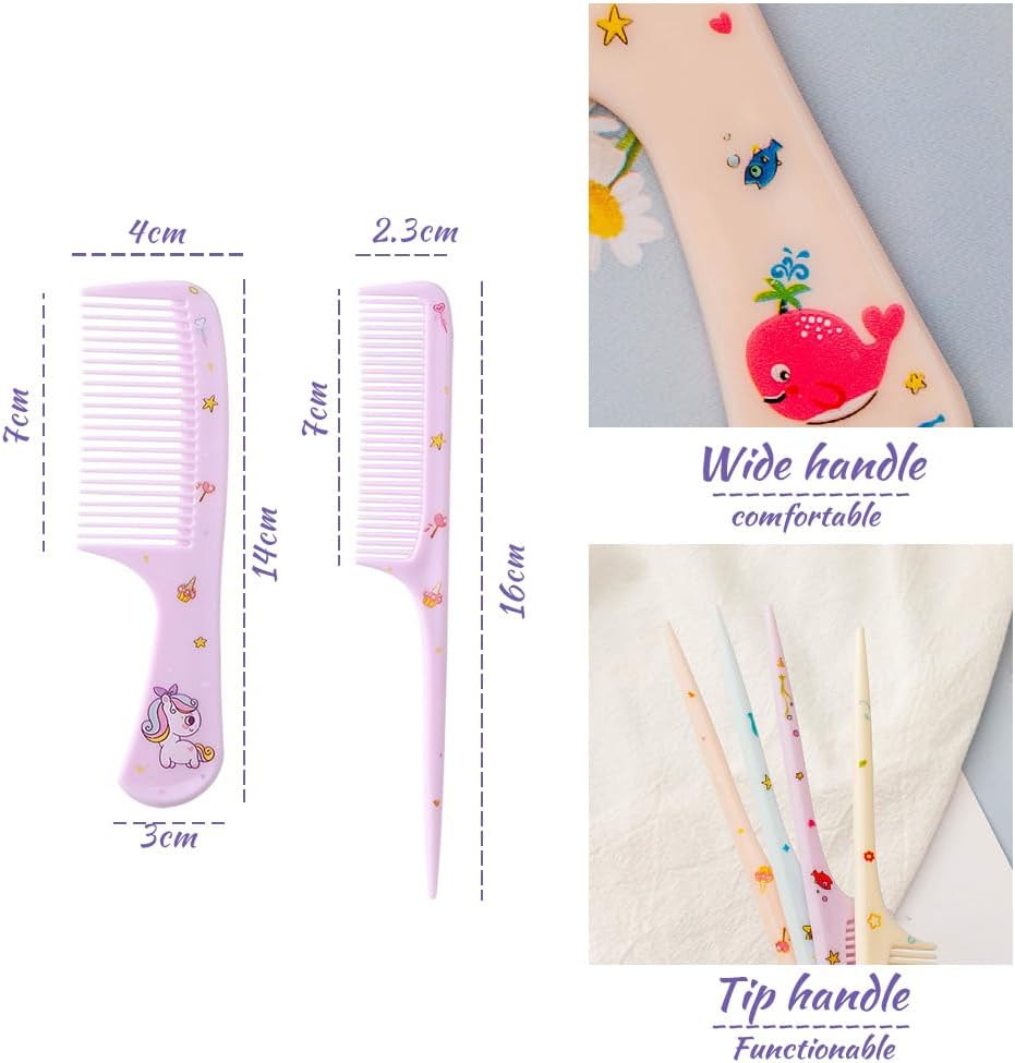 bmeigo 4pcs kids hair brush set for girls boys toddler hair combs wide tooth rat tail hair styling brushes baby comb kit for children curly straight long hair, purple + yellow bmeigo 4pcs kids hair brush set for girls boys toddler hair combs wide tooth rat tail hair styling brushes baby comb kit for children curly straight long hair, purple + yellow