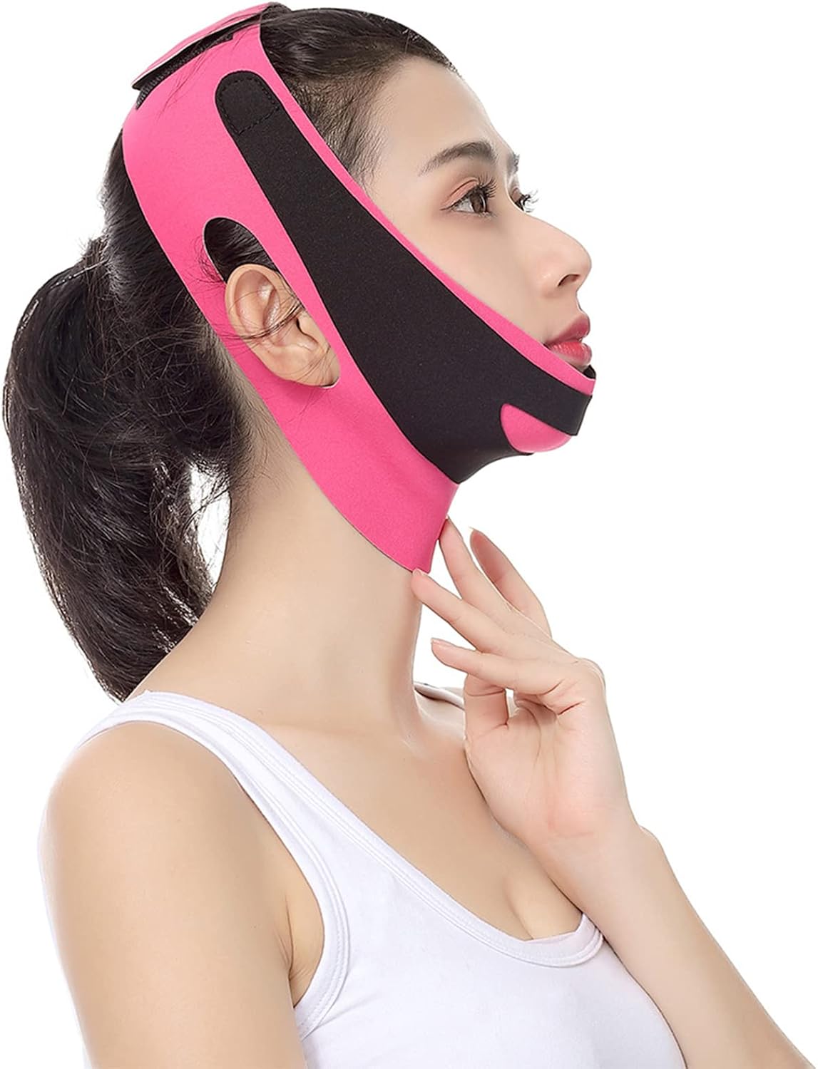 face lifting belt elastic face slimming bandage v line face shaper women chin cheek lift up belt facial anti wrinkle strap face care slim tools (color : pink) face lifting belt elastic face slimming bandage v line face shaper women chin cheek lift up belt facial anti wrinkle strap face care slim tools (color : pink)