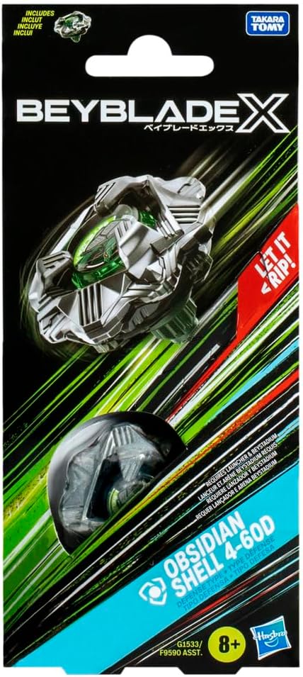 beyblade x obsidian shell 4 60d booster pack set with defense type top; authentic takara tomy battle tops games/toys for boys and girls 8+ beyblade x obsidian shell 4 60d booster pack set with defense type top; authentic takara tomy battle tops games/toys for boys and girls 8+