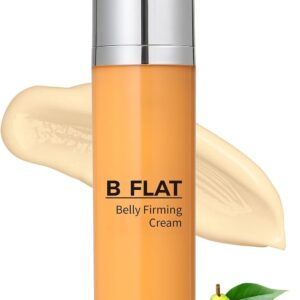 b flat belly firming cream, stretch mark tightening skin body lotion for stomach thighs & butt, anti cellulite body moisturiser skincare cream for women