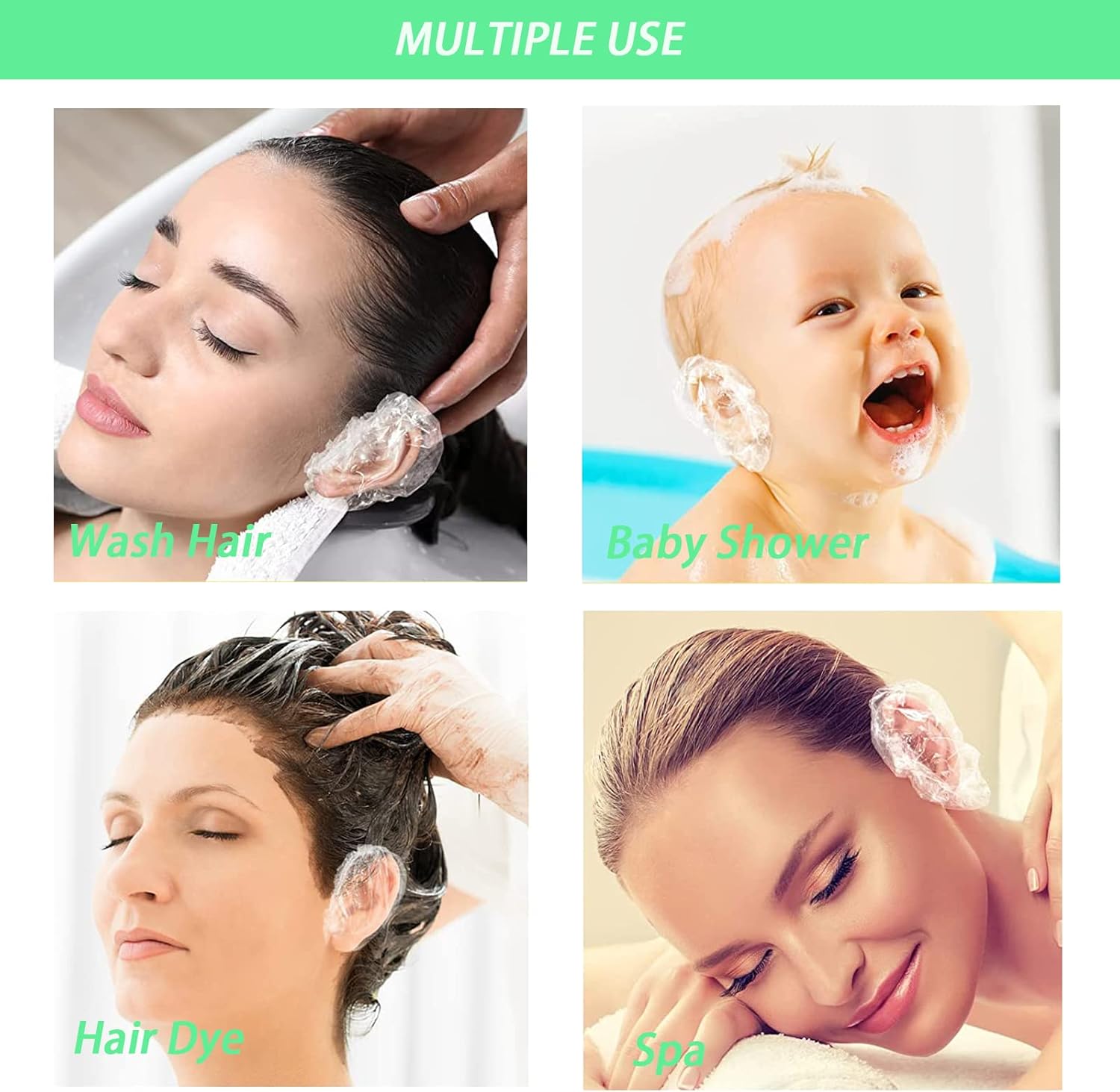 200 pack disposable ear covers, waterproof elastic ear protector caps for shower, bathing & hair dye 200 pack disposable ear covers, waterproof elastic ear protector caps for shower, bathing & hair dye