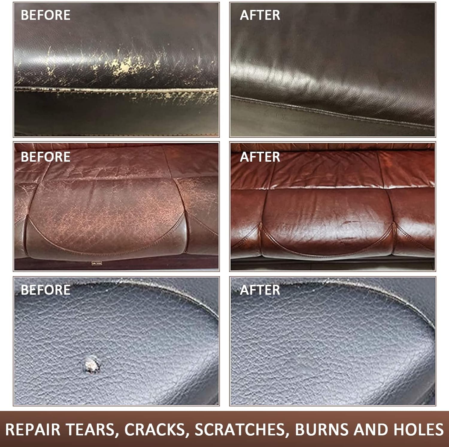 black leather repair kit for furniture, car seat, sofa, boot, shoes dye and filler with mink oil brown white vinyl restorer for cat scratch, burn holes black leather repair kit for furniture, car seat, sofa, boot, shoes dye and filler with mink oil brown white vinyl restorer for cat scratch, burn holes