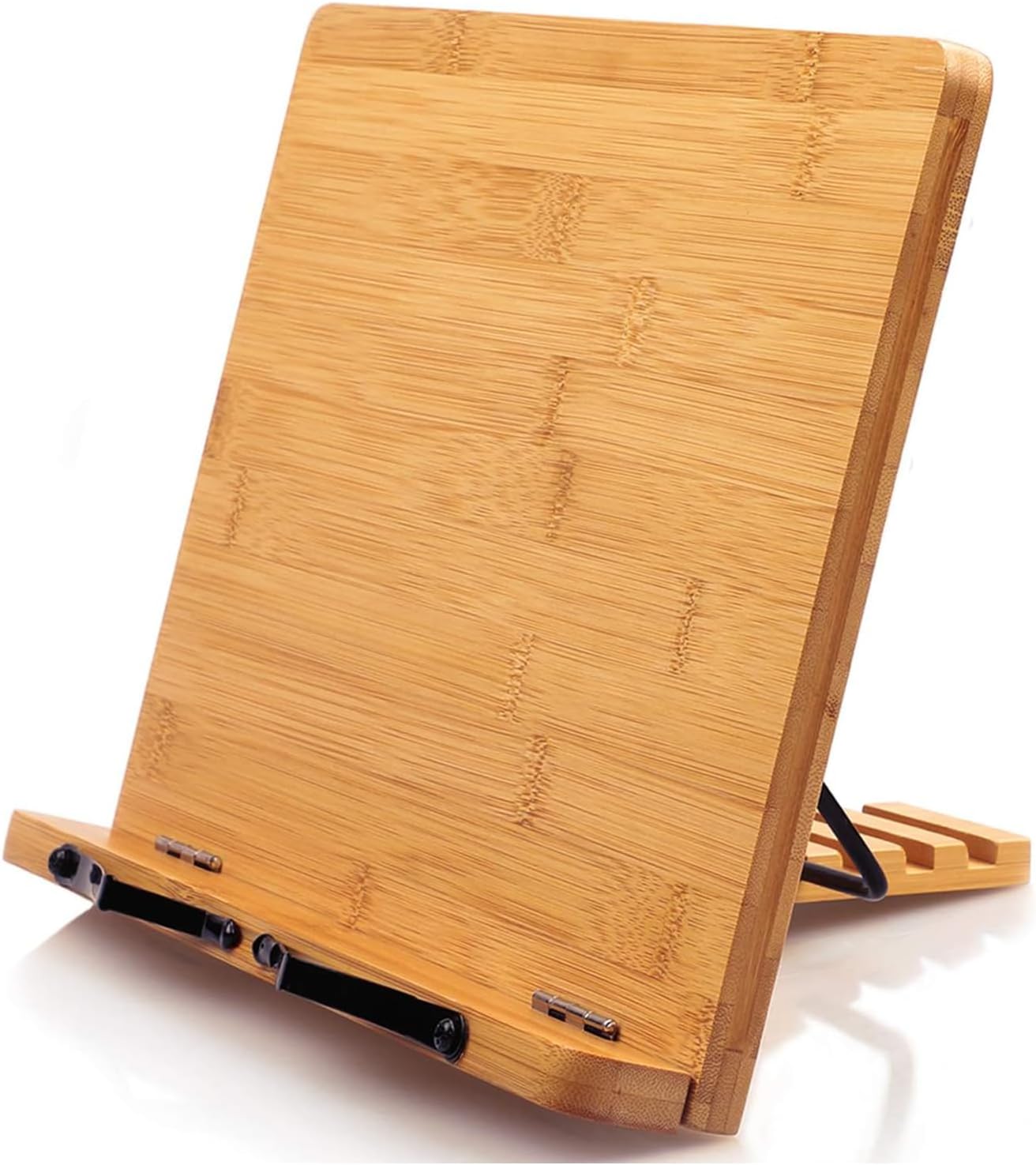 bamboo book stand & holder for reading hands free for large books in bed, cookbook, textbook, law, with 8 adjustable height laptop stand, perfect for kitchen or office (29x38 cm) bamboo book stand & holder for reading hands free for large books in bed, cookbook, textbook, law, with 8 adjustable height laptop stand, perfect for kitchen or office (29x38 cm)