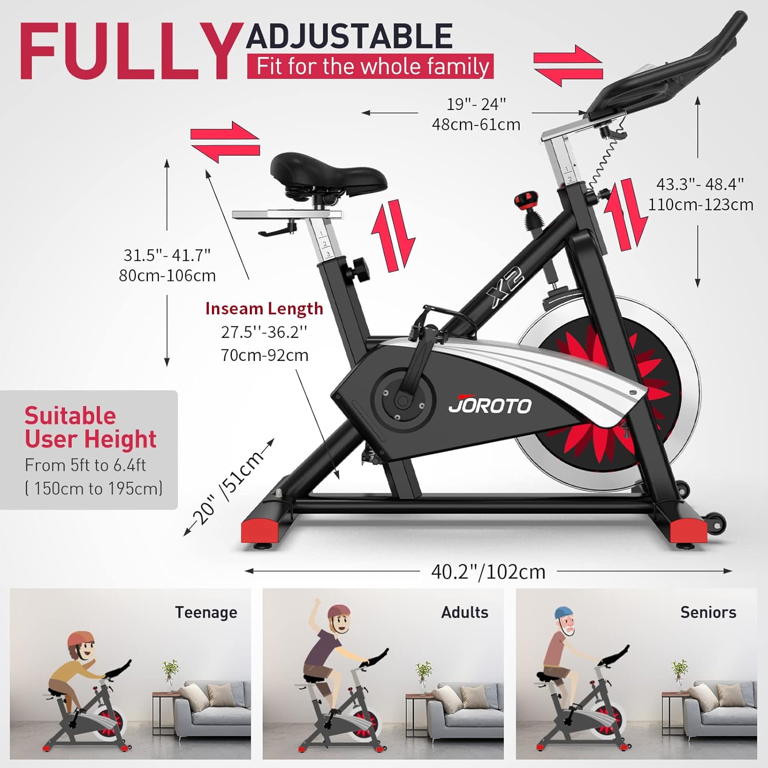joroto x2 stationary exercise bike | x2pro bluetooth magnetic belt drive indoor cycling bike, 300/330 pounds loads + 44 days free kinomap membership joroto x2 stationary exercise bike | x2pro bluetooth magnetic belt drive indoor cycling bike, 300/330 pounds loads + 44 days free kinomap membership