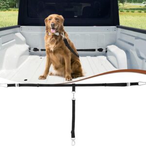 dog pickup tether tie down system truck bed leash and car harness belt for dogs up to 150lbs heavy duty adjustable restraint lead
