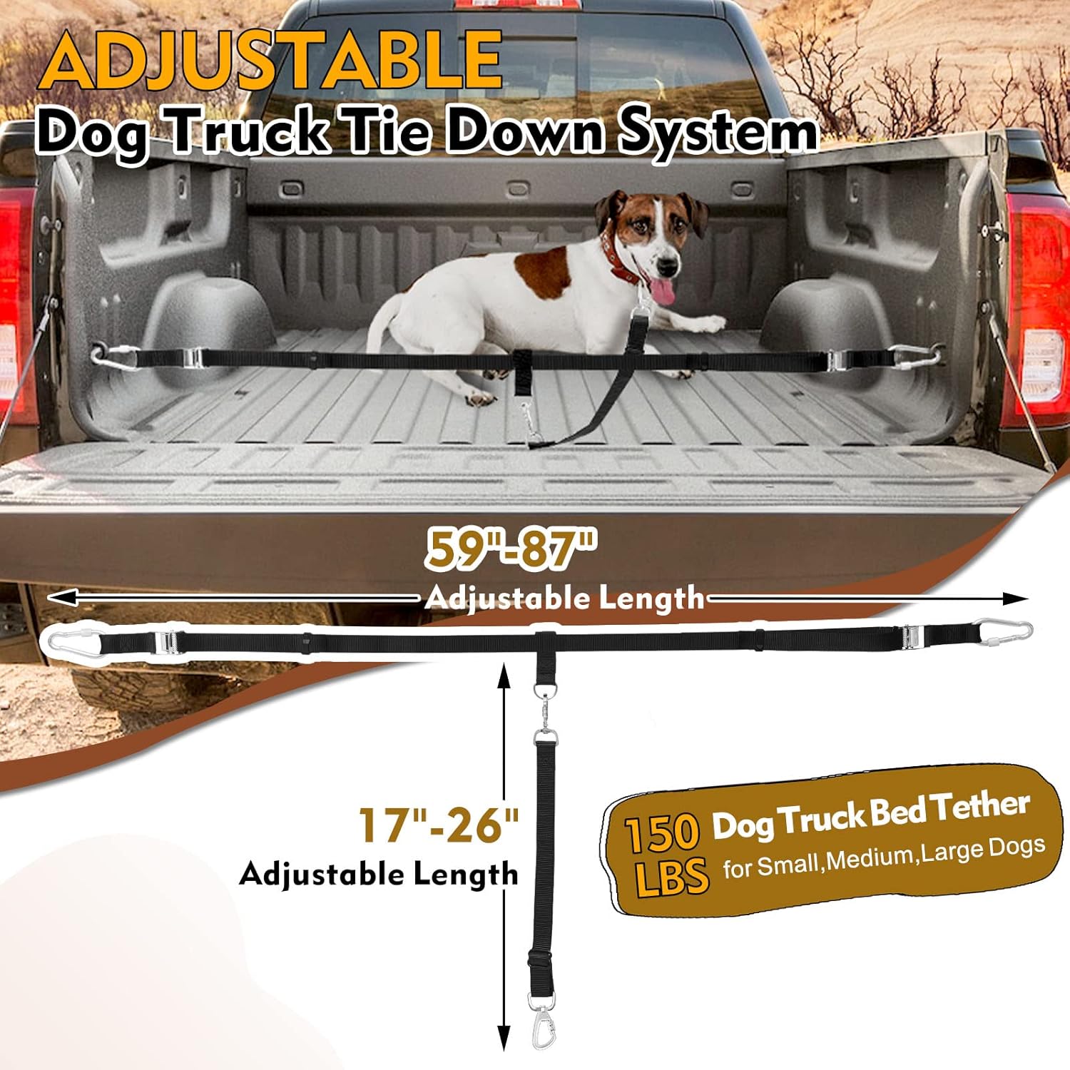 dog pickup tether tie down system truck bed leash and car harness belt for dogs up to 150lbs heavy duty adjustable restraint lead dog pickup tether tie down system truck bed leash and car harness belt for dogs up to 150lbs heavy duty adjustable restraint lead