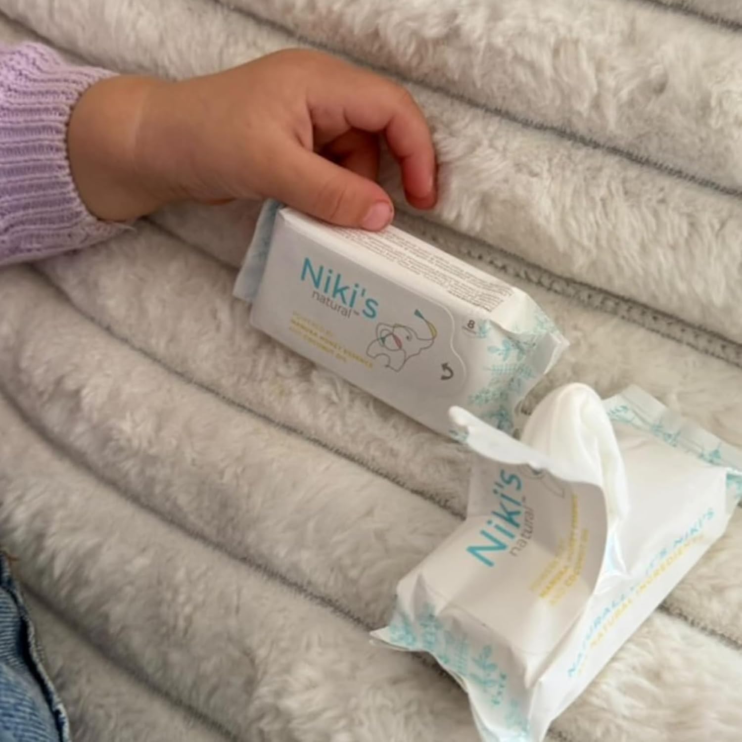niki's natural pocket baby wipes | organic baby wipes sensitive | made with manuka honey and coconut oil, unscented | ewg verified | 32 wipes (4 pack x 8 count wipes) niki's natural pocket baby wipes | organic baby wipes sensitive | made with manuka honey and coconut oil, unscented | ewg verified | 32 wipes (4 pack x 8 count wipes)