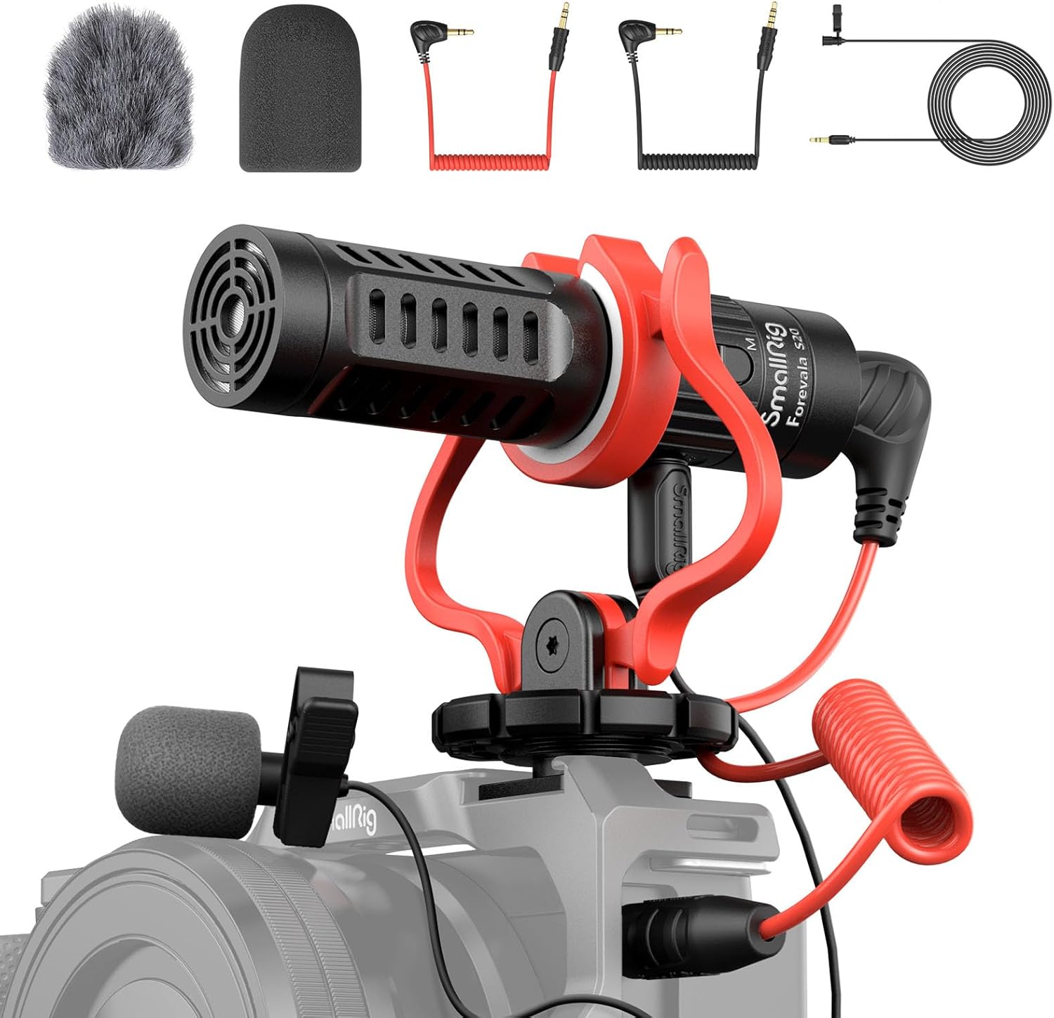 smallrig shotgun microphone with shock mount, compact on camera microphone dual mic with windscreens, for dslr cameras and camcorders, for iphone, for android smartphones 3468 smallrig shotgun microphone with shock mount, compact on camera microphone dual mic with windscreens, for dslr cameras and camcorders, for iphone, for android smartphones 3468