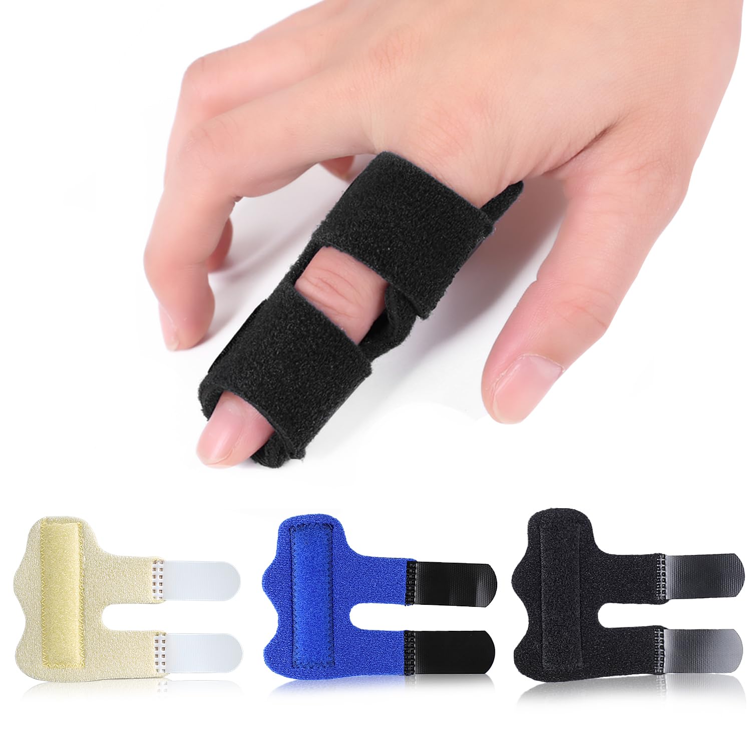 4 pcs trigger finger splints/brace for knuckle immobilization, broken finger protection, straightening & arthritis pain relief (blue) 4 pcs trigger finger splints/brace for knuckle immobilization, broken finger protection, straightening & arthritis pain relief (blue)