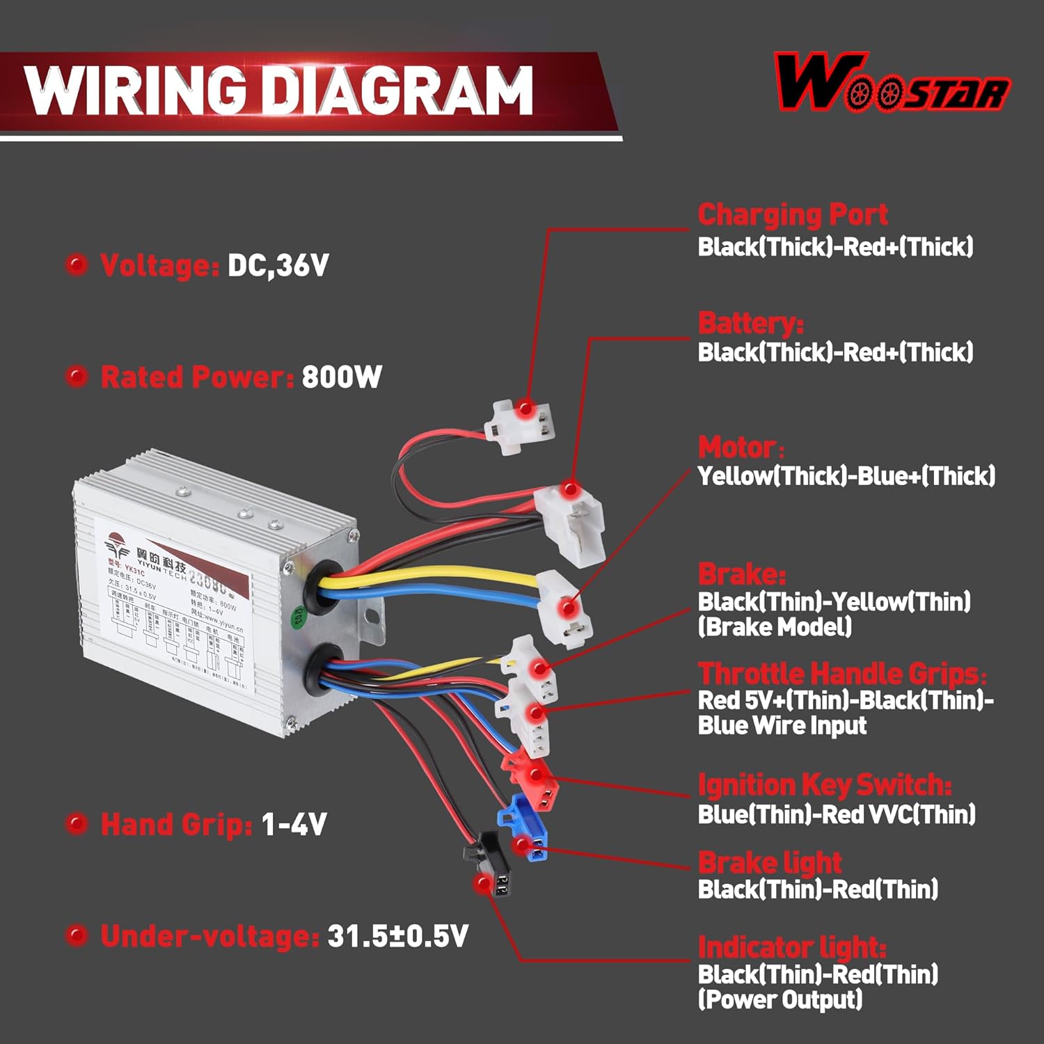 woostar controller 36v 800w motor speed control box for electrical scooter e bike bicycle brush motor woostar controller 36v 800w motor speed control box for electrical scooter e bike bicycle brush motor